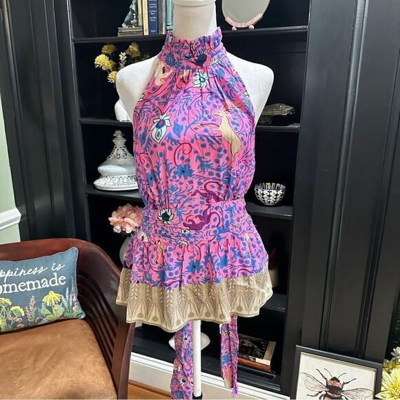 Anthropologie Plenty by Tracy Reese Pink Ruffled Halter NWT - Picture 1 of 12